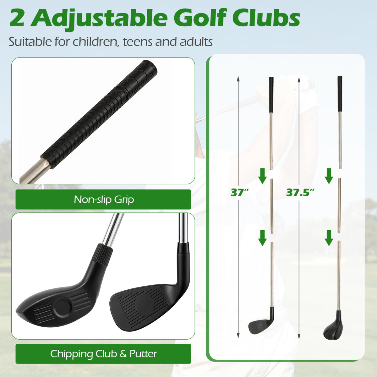 71 x 71 Inches Golf Chipping Game Set for Indoor and Outdoor Practice view 5