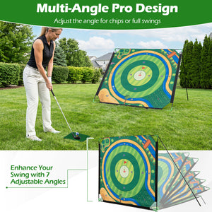 71 x 71 Inches Golf Chipping Game Set with 2 Adjustable Clubs view 6
