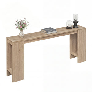 71 Inches Long Console Table with Storage for Hallway-Natural view 4