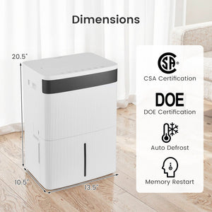 74 Pints Dehumidifier for Home 4500 Sq.Ft Dehumidifier-White view 4