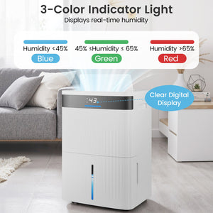 74 Pints Dehumidifier for Home 4500 Sq.Ft Dehumidifier-White view 9
