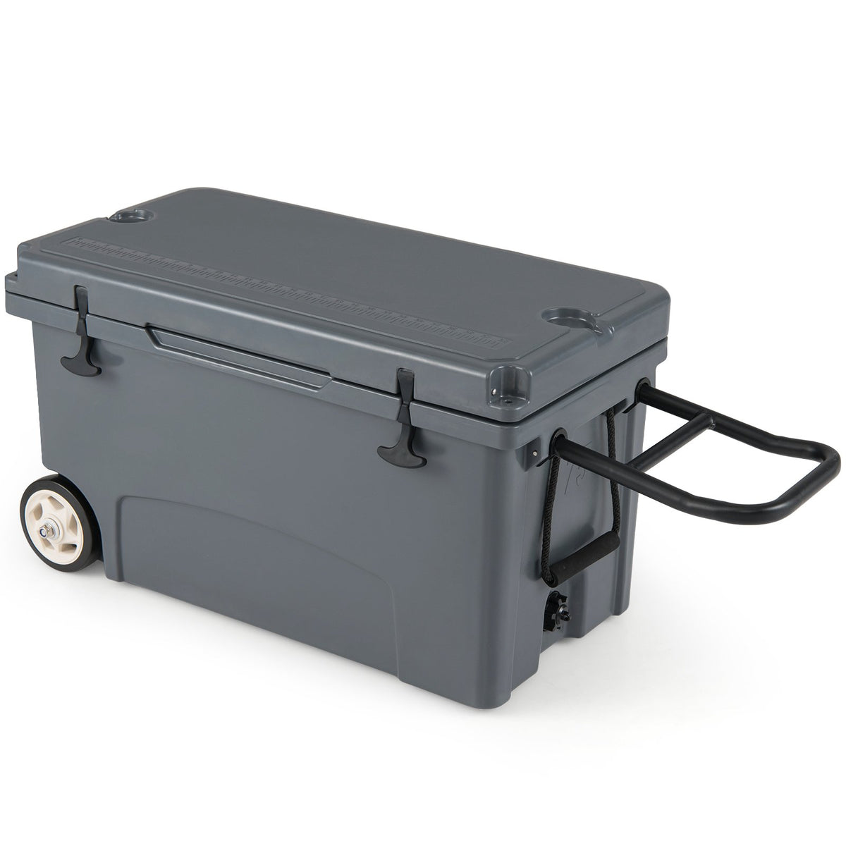 75 Quart Portable Hard Cooler with 6-Day Ice Retention and Wheels-Gray