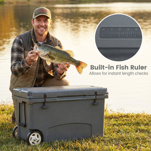 75 Quart Portable Hard Cooler with 6-Day Ice Retention and Wheels-Gray view 4
