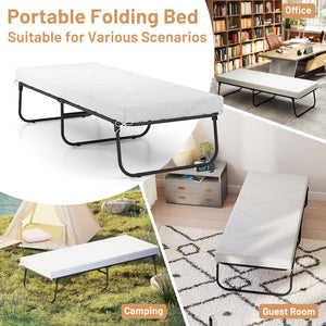 75 x 31 Inch Folding Bed with Mattress Cot Size with Memory Foam view 9