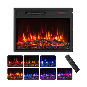 750/1500W Electric Fireplace Insert with Low Noise and Remote Control-23 inches