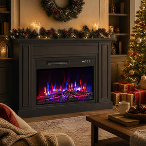 750/1500W Electric Fireplace Insert with Low Noise and Remote Control-23 inches view 2