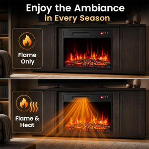 750/1500W Electric Fireplace Insert with Low Noise and Remote Control-23 inches view 8