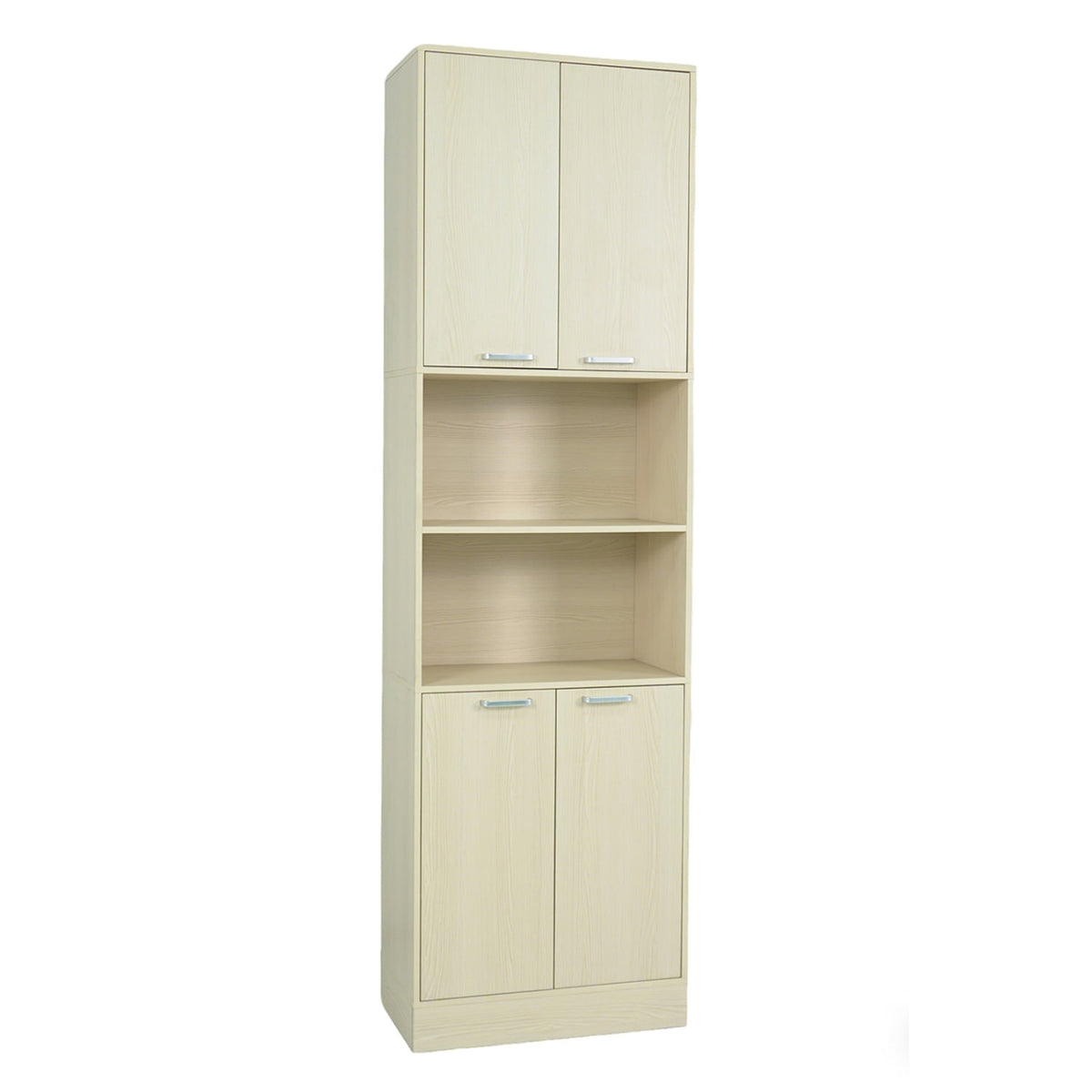 75 Inch Kitchen Pantry Cabinet Tall Cupboard with Doors and Shelves-Beige view 4