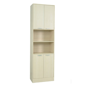 75 Inch Kitchen Pantry Cabinet Tall Cupboard with Doors and Shelves-Beige view 4