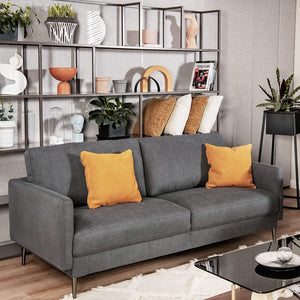 Modern Loveseat with Comfy Backrest Cushions-Gray view 2