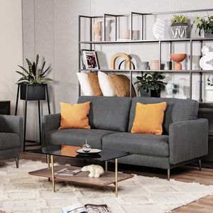 Modern Loveseat with Comfy Backrest Cushions-Gray view 3