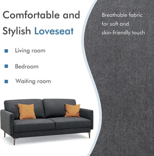 Modern Loveseat with Comfy Backrest Cushions-Gray view 6