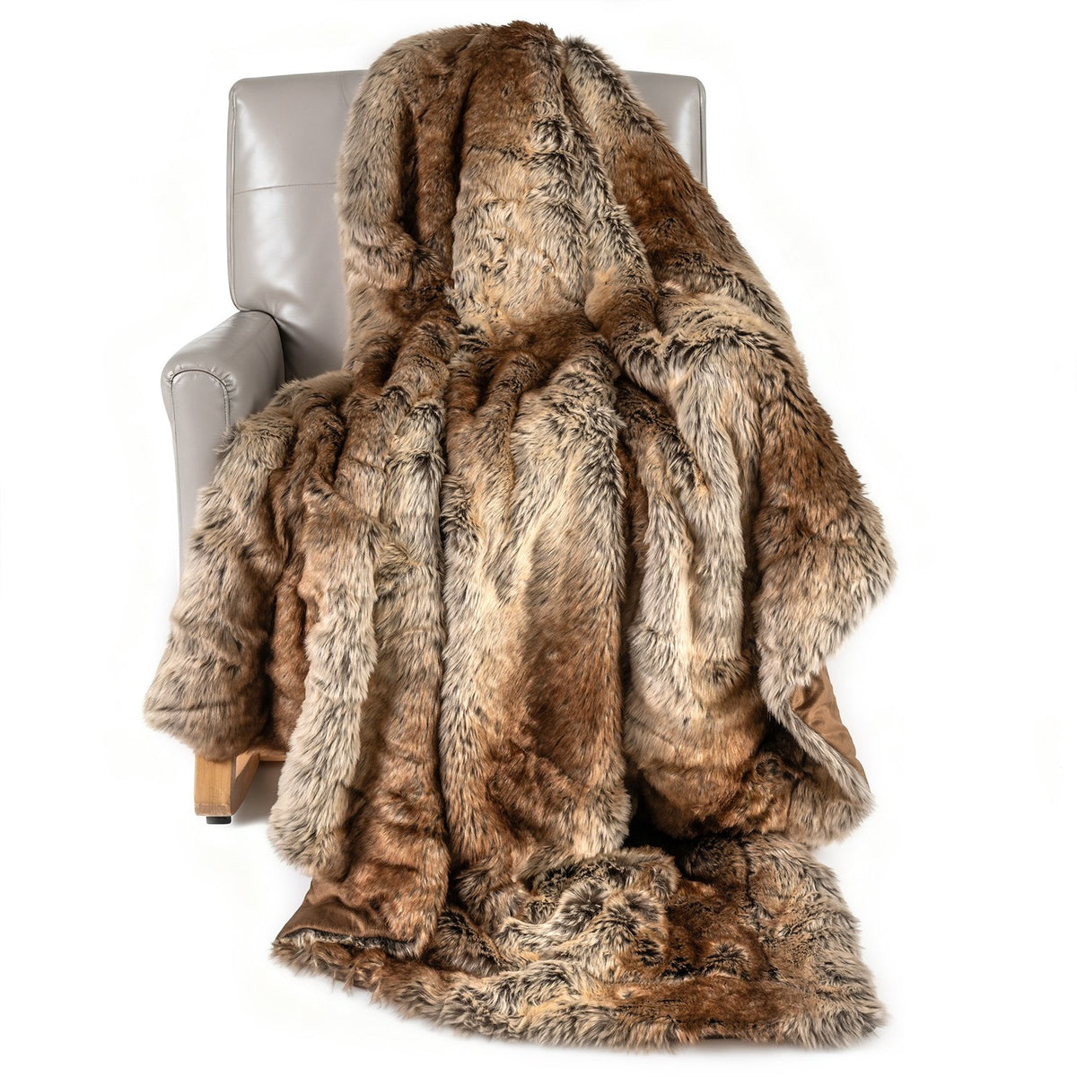 760GSM Soft Plush Fuzzy Luxury Faux Raccoon Fur Blanket for Sofa-M view 4