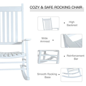 Wooden Porch Rocking Chair Outdoor Patio Rocker Garden Single Leisure Reclining Seat Armchair Natural – view 24