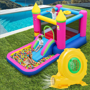780W Bounce House Blower 1 HP Portable Air Pump Fan with Handle and Ground Stakes view 2