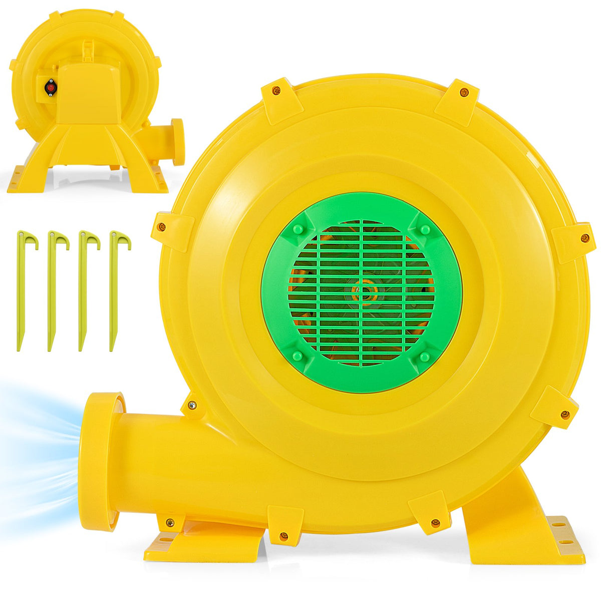 780W Bounce House Blower 1 HP Portable Air Pump Fan with Handle and Ground Stakes view 3
