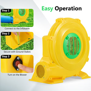 780W Bounce House Blower 1 HP Portable Air Pump Fan with Handle and Ground Stakes view 8