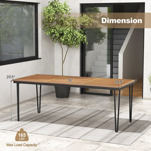 79 Inch 8-Person Outdoor Dining Table with 1.9 Inch Umbrella Hole view 5