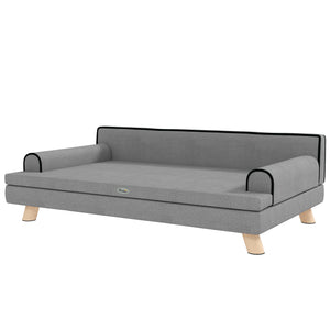 Elevated Dog Sofa Bed, Cat Couch with Cushion, Washable Cover, Wooden Legs, for Medium & Large Dogs – view 8