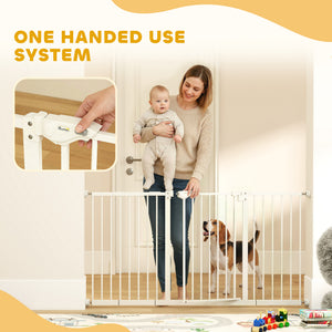 30 Inch Tall Pet Gate with Door Dog Gate and Barrier Indoor for Stairs Includes 7", 8", 12" Extensions Kit – view 9