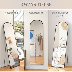 Arched Standing Mirror, 64" x 20" Full Length Mirror, Free Standing or Wall Mounted for Living Room – view 6