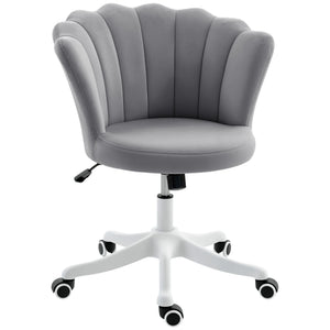 Office Chair, Armless Swivel Desk Chair with Adjustable Height, Backrest, Tilt Function for Office, Vanity, Grey