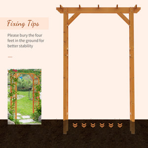 85" Wooden Outdoor Garden Arbour, Garden Arch Trellis for Climbing Vines  for Wedding and Ceremony -