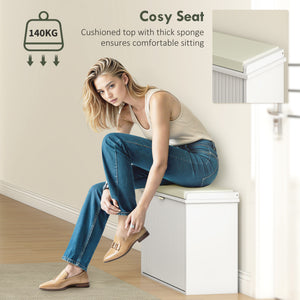 Entryway Bench with Padded Seat and Flip-Drawers, Holds up to 265lbs – view 6