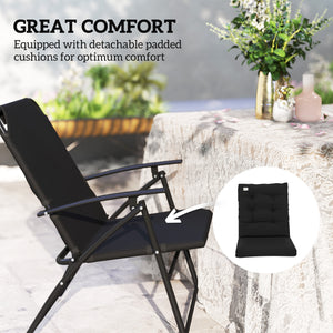 Set of 2 Outdoor Folding Chairs with Adjustable Backrest, Padded Camping Chairs for Outdoor Events, Grey – view 20