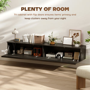 Wall Mounted TV Stand, Floating TV Cabinet with Storage, for TVs up to 70", High Gloss Effect – view 25