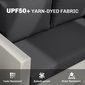 Outdoor Seat Cushions with Backrest, Loveseat Double Sofa Outdoor Furniture Cushions, Beige – view 11