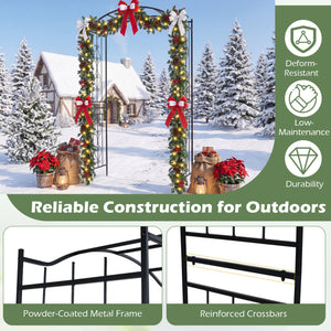 7.5 Feet Garden Arbor Heavy-Duty Metal Arch Trellis with Curved Roof view 7