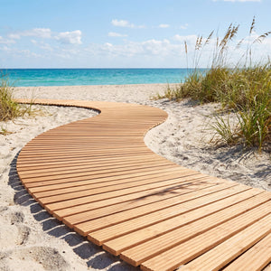 7 FT Wooden Garden Pathway with Anti-slip Surface for Gardens Patios-Natural view 6