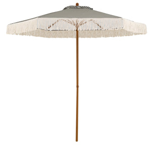 7 Feet Patio Umbrella with Fringe Sun-Protective Beach Umbrella with Boho Tassel-Green view 4