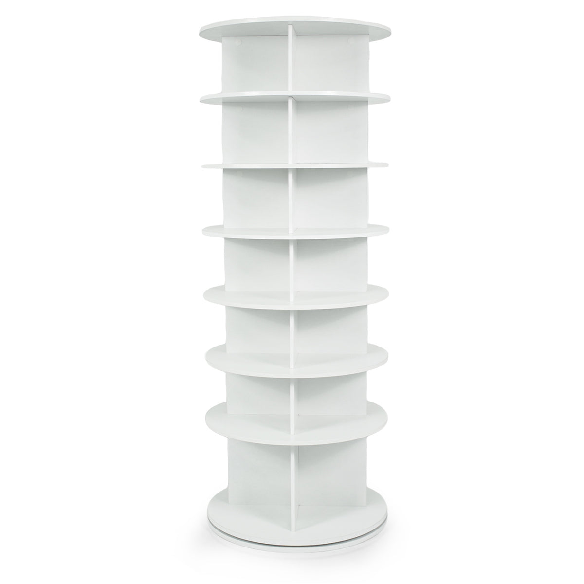 7-Tier Rotating Shoe Rack Tower Freestanding Spinning Shoe Organizer-White view 4