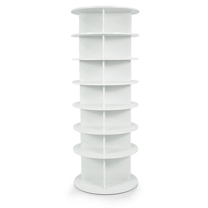 7-Tier Rotating Shoe Rack Tower Freestanding Spinning Shoe Organizer-White view 4