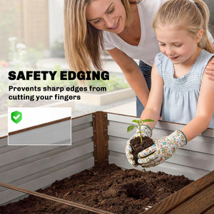 5' x 3' x 2' Raised Garden Bed, Galvanized Planter Box for Growing Flowers, Herbs and Vegetables, Black – view 20