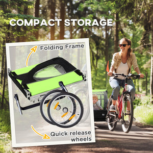 Aosom 2-Seat Child Bike Trailer for Kids with a Strong Steel Frame, 5-Point Safety Harnesses, & Comfortable Seat