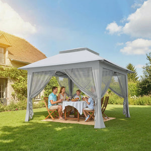 12' x 12' Foldable Pop-up Party Tent Instant Canopy Sun Shade Gazebo Shelter with Steel Frame, Dark Grey – view 14