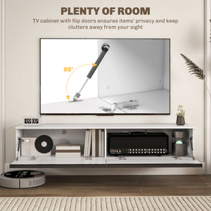 Wall Mounted TV Stand, Floating TV Cabinet with Storage, for TVs up to 70", High Gloss Effect – view 18