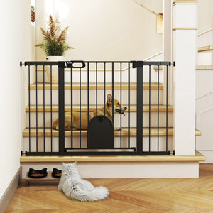30"-52" Extra Wide Pet Gate Barrier with Small Door, 30"H Dog Gate with Safety Gate Barrier – view 16