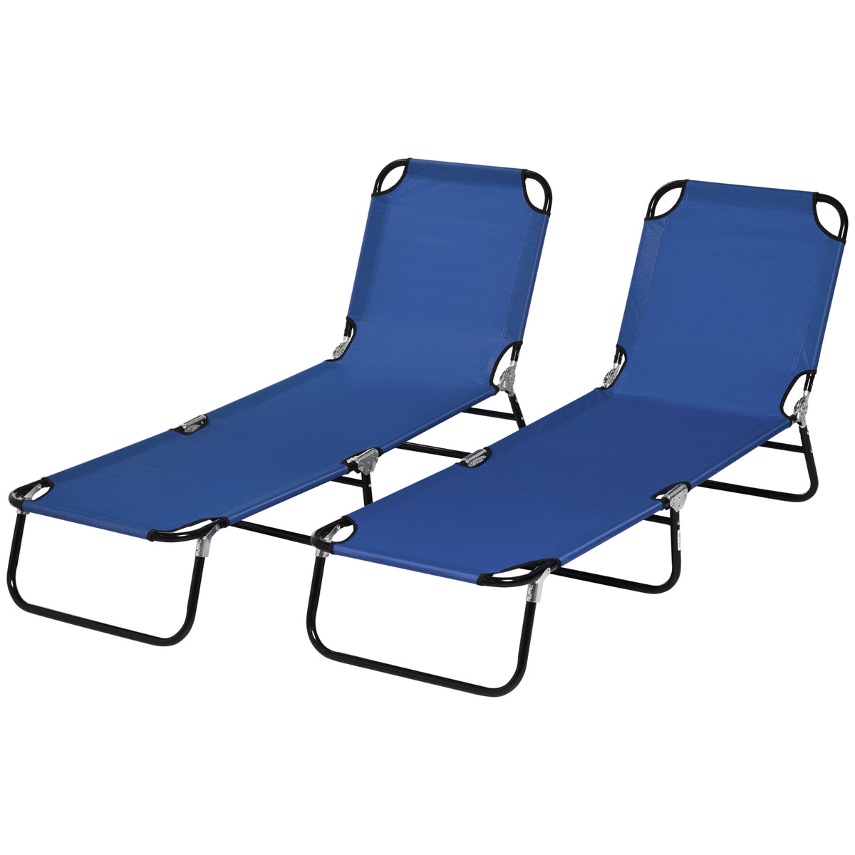 Set of 2 Folding Outdoor Lounge Chair, Sun Tanning Chairs with Reclining Back – view 8