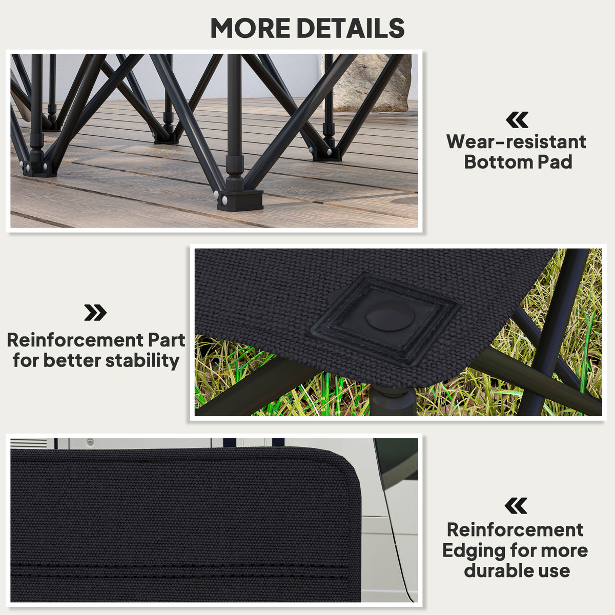6 Seat Folding Camping Chair with Cup Holder and Carrying Case for Camping, Picnic, Sport Events, Black – view 6