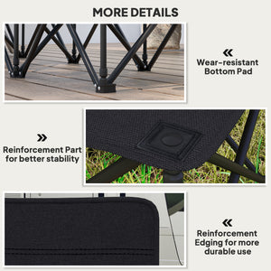 6 Seat Folding Camping Chair with Cup Holder and Carrying Case for Camping, Picnic, Sport Events, Black – view 6