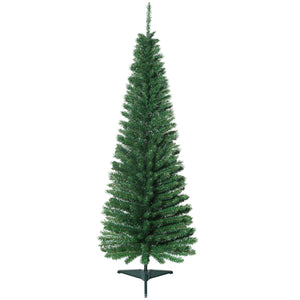 6 FT Christmas Tree Classic Tree Holiday Indoor Decoration, with Stable Plastic Base, White
