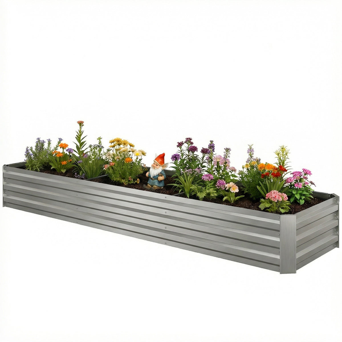 8'x2'x1' Galvanized Raised Bed, Large Elevated Planter Box for Growing Flowers, Herbs and Vegetables – view 29