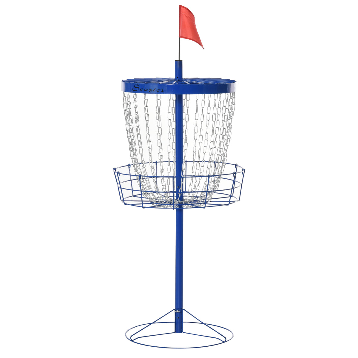 Soozier 24-Chain Portable Practice Basket for Disc Golf Target Stand Easy Assembly & Lightweight Basket w/ Carry Bag Deep Blue