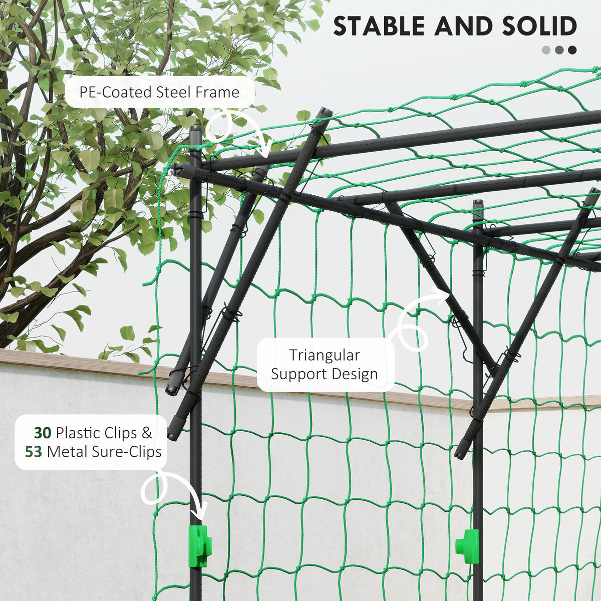 Garden Arch Cucumber Trellis for Climbing Plants, 7.3 FT Tall Metal Plant Trellis Support with Climbing – view 5
