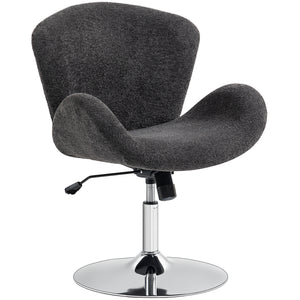 Swivel Office Chair, Velvet Desk Chair with Wide Bucket Seat, Butterfly Back, Tilt Function and Round Base