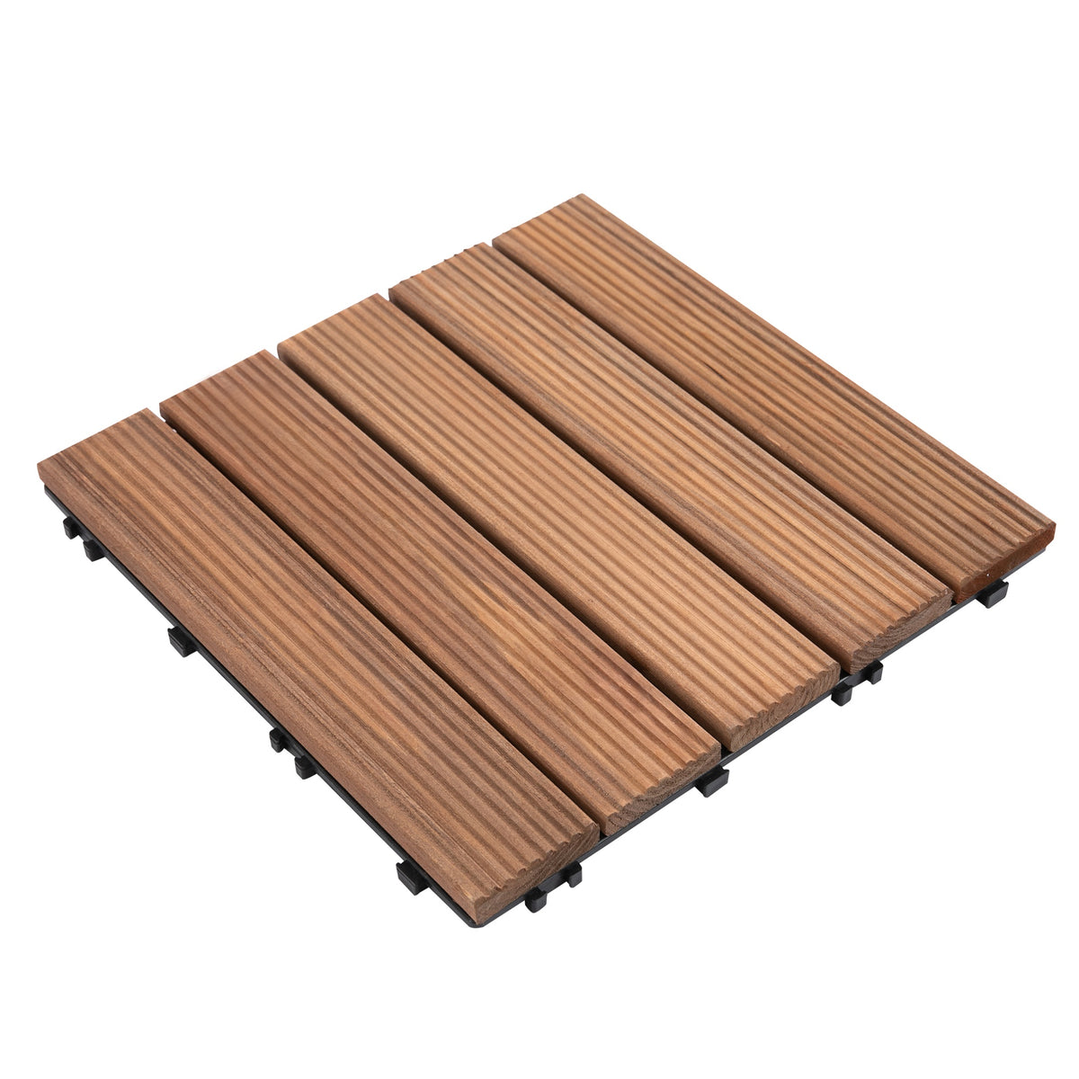 27 Pcs Wood Interlocking Deck Tiles, 12 x 12in Outdoor Flooring Tiles for Indoor and Outdoor Use – view 8